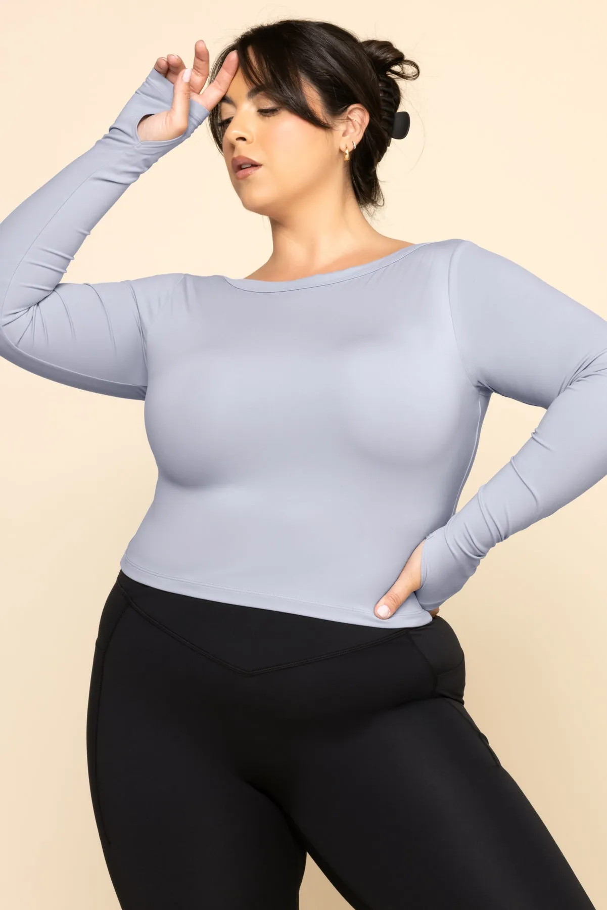 Your Favorite Long Sleeve Reversible Top - Country Blue