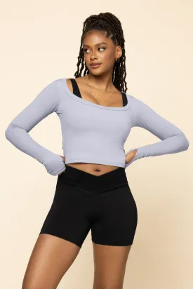 Your Favorite Long Sleeve Reversible Top - Country Blue