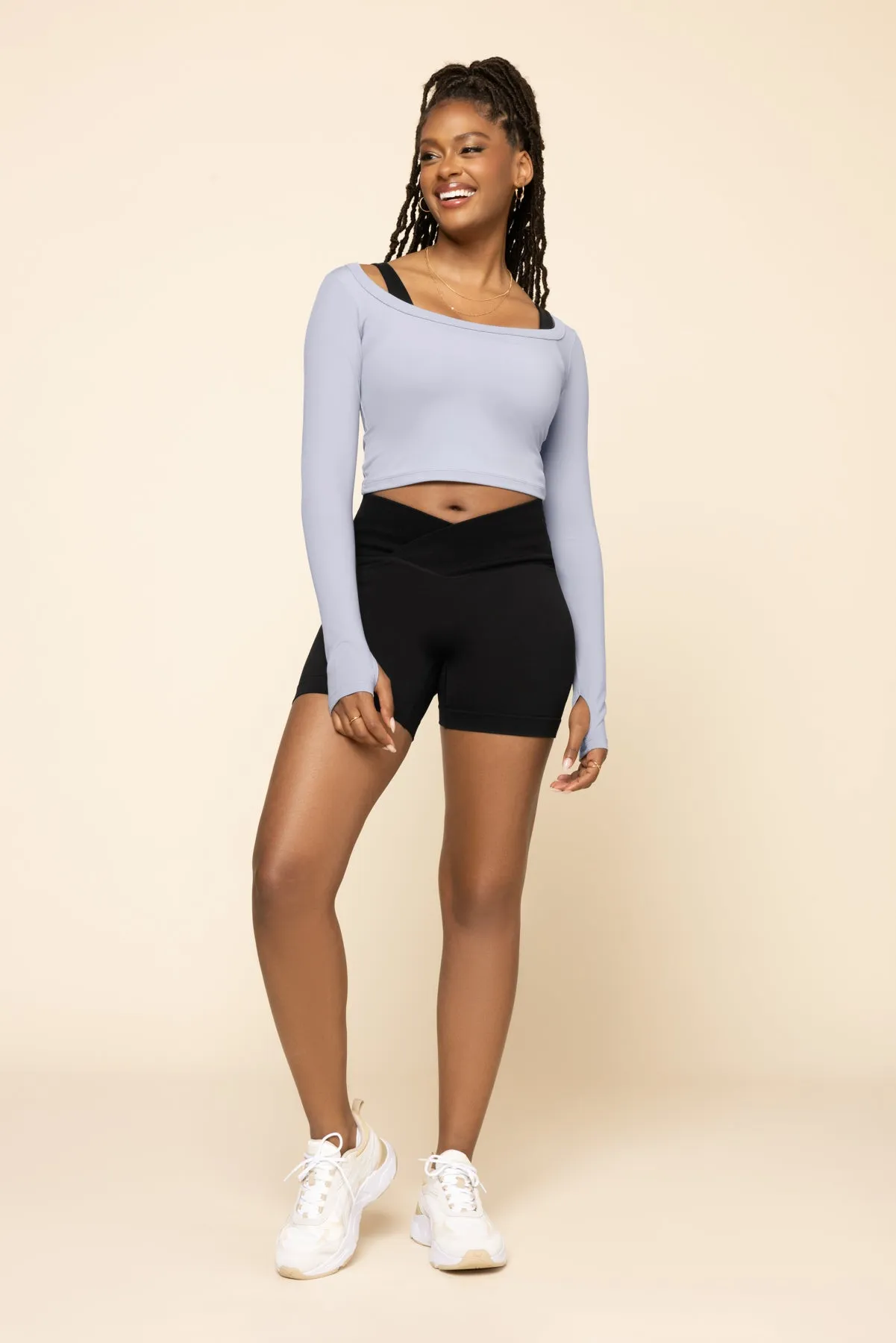 Your Favorite Long Sleeve Reversible Top - Country Blue